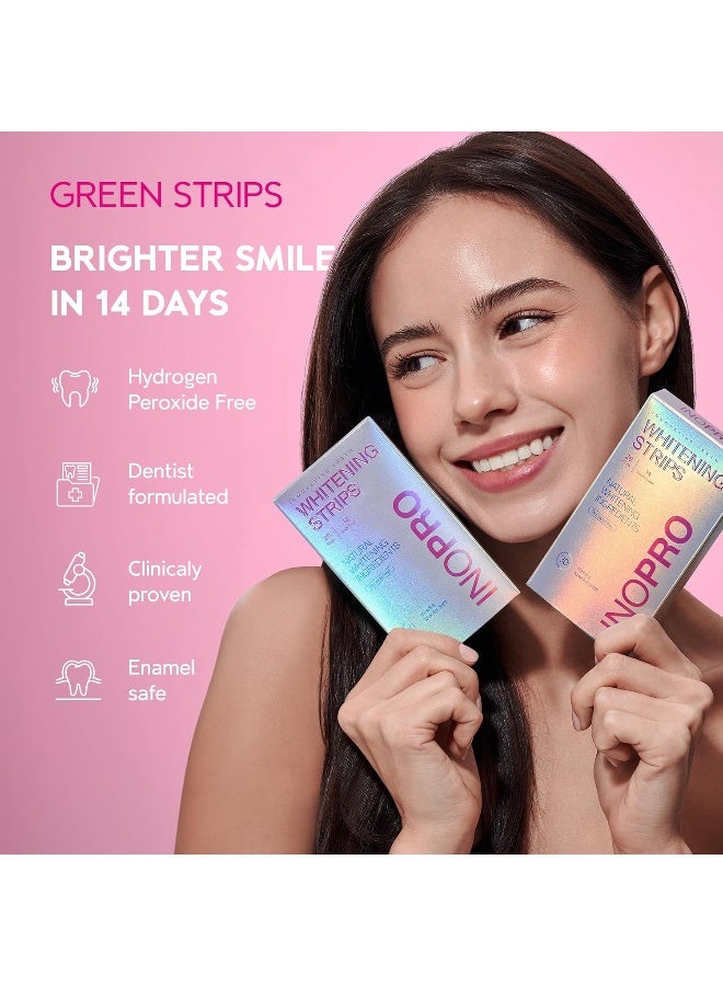 InoPro Teeth Whitening Strips 14 Treatments - Peroxide Free - Whitening Without The Harm - Deep Stains Removal - Whitening for Sensitive Teeth - 28 Strips - Image 3